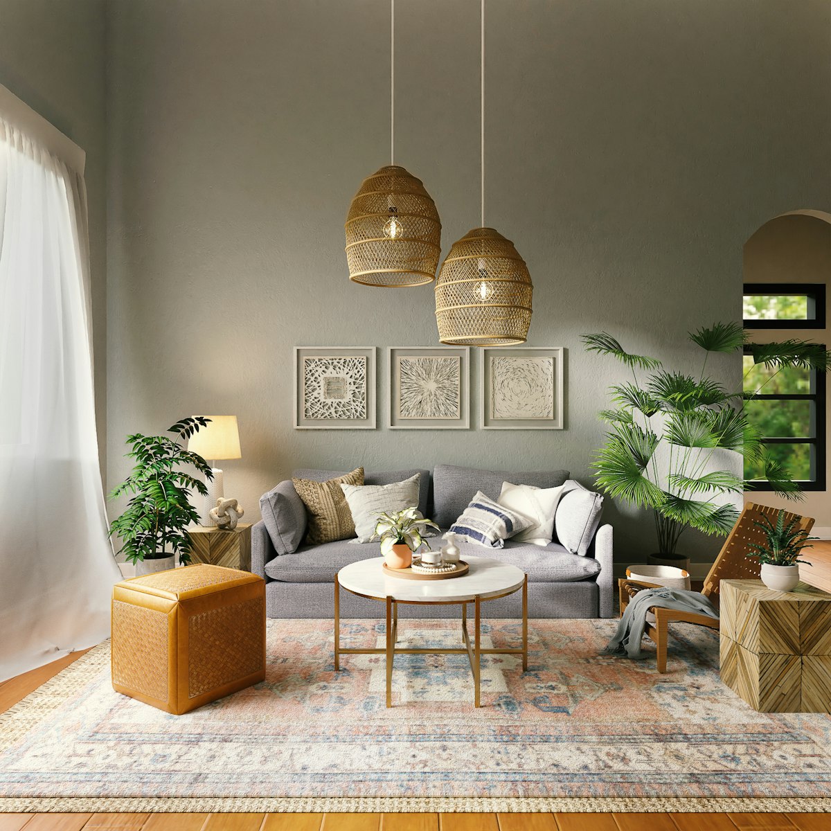 Rideaux sur-mesure dans un intérieur