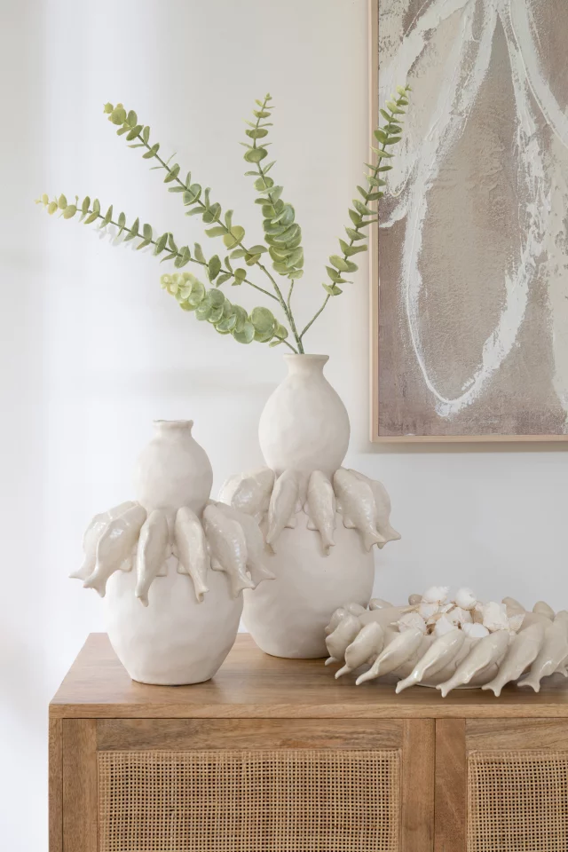 Bol Décoratif Poisson Céramique Blanc Cassé
