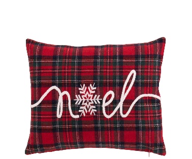 Coussin Noël Laine Rouge Noël/Blanc