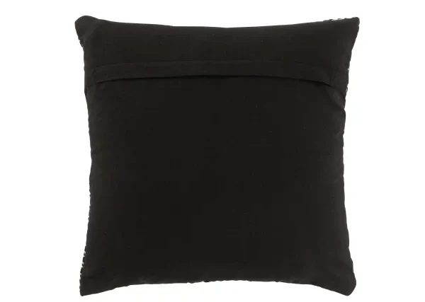 Coussin Pied-De-Poule Coton Blanc/Noir – Image 2