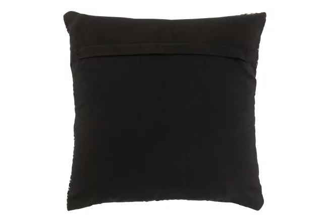 Coussin Pied-De-Poule Coton Blanc/Noir