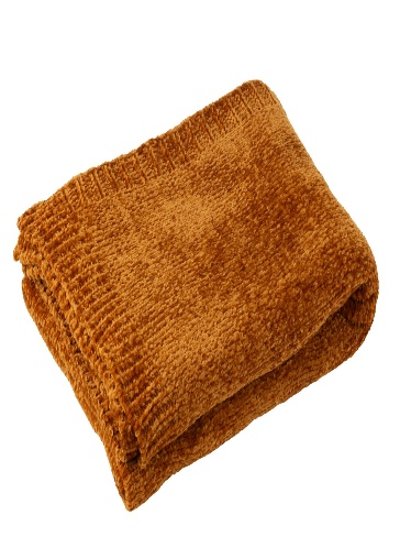 Couverture Chenille Polyester Rouille