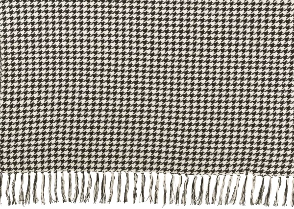 Couverture Pied-De-Poule Coton Blanc/Noir – Image 2