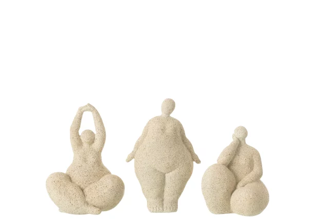 Femmes Modernes Resine Beige Small Assortiment De 3