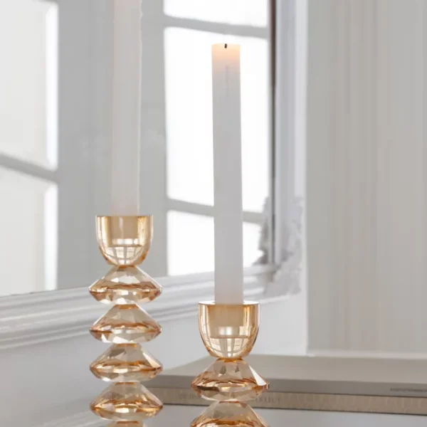Grand Chandelier Verre Jaune Chaud – Image 1