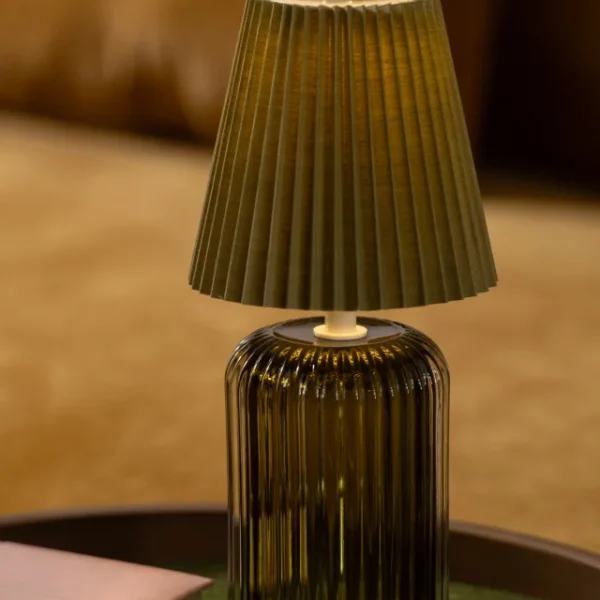 Lampe De Table Lola Verre Vert Olive – Image 2