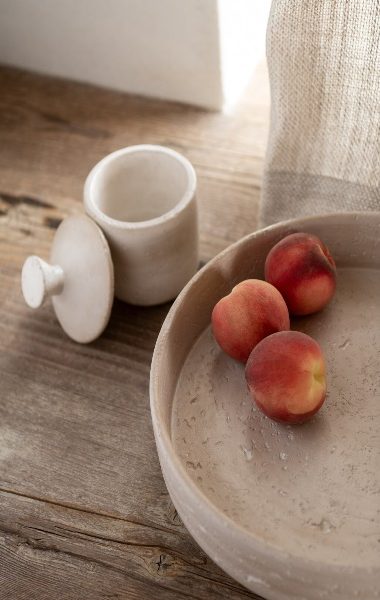 Plateau Decoratif Olina Ciment Creme Large – Image 2