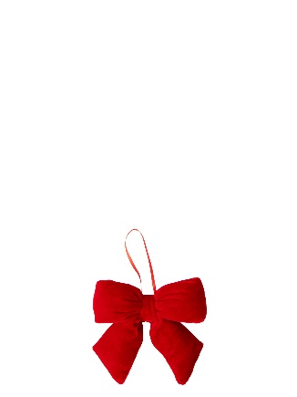 Suspension Noeud Velours Rouge Noël Extra Small
