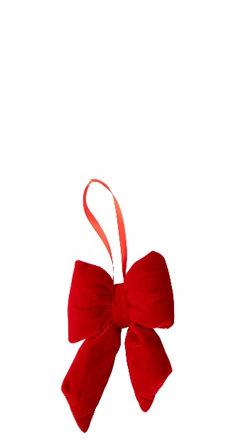 Suspension Noeud Velours Rouge Noël Small