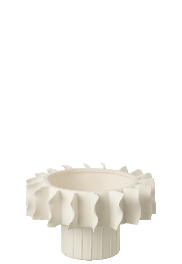 Vase Helix Rond Céramique Blanc Small
