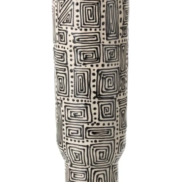 Vase Motif Céramique Blanc Cassé/Noir Large – Image 1