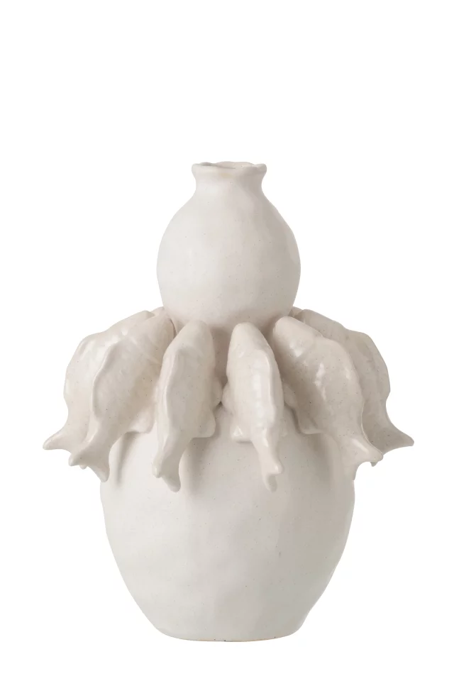 Vase Poisson Céramique Blanc Cassé Small